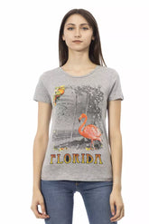 Trussardi Action Gray Cotton Women T-Shirt -   -  Trussardi Action.